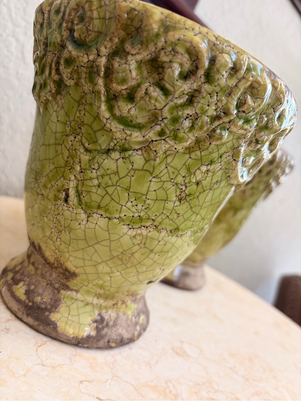 🍃SET Green Ceramic Reptile Planter Pot